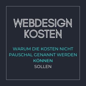 Webdesign kosten
